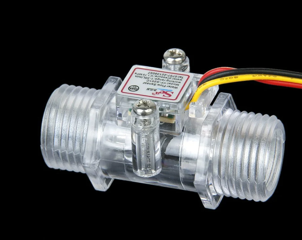 YIMAKER G1/2 дюйма DC3.5V-12V датчик расхода воды контроль воды прозрачное измерение зал датчик потока индикатор