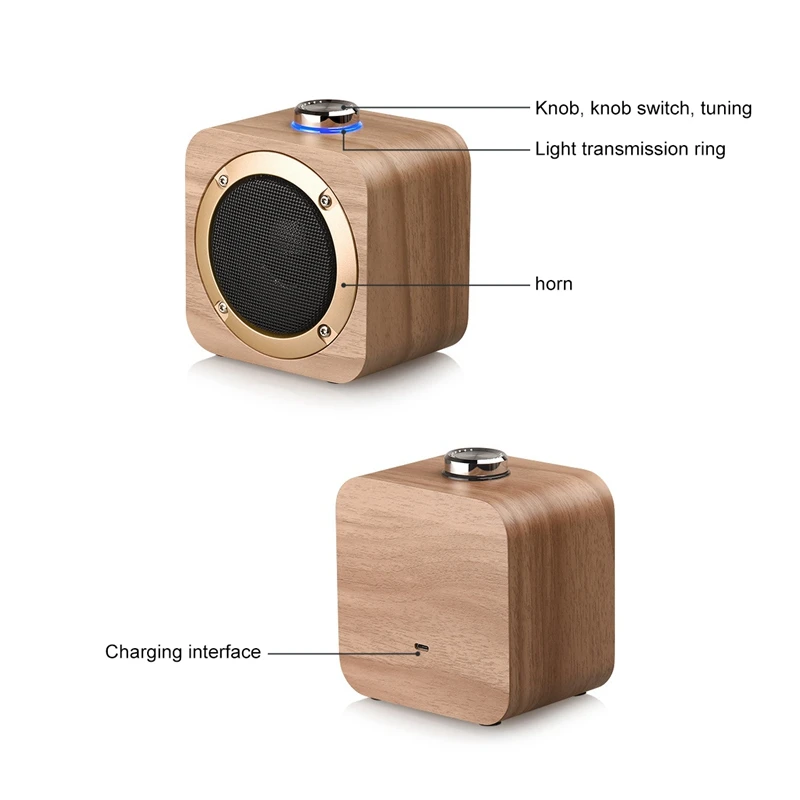 Топовые предложения Миниатюрная беспроводная деревянная колонка с Bluetooth Сабвуфер для телефона Tws Интернет Дома На открытом воздухе Портативная универсальная аудиосистема.