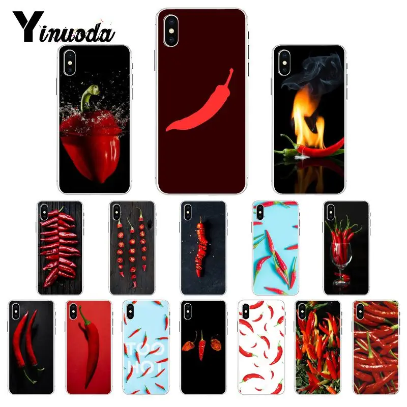 Yinuoda чехол с красным перцем мягкий для телефона iPhone 8 7 6 6S X XS MAX 5 5S SE XR 11 Pro Max |