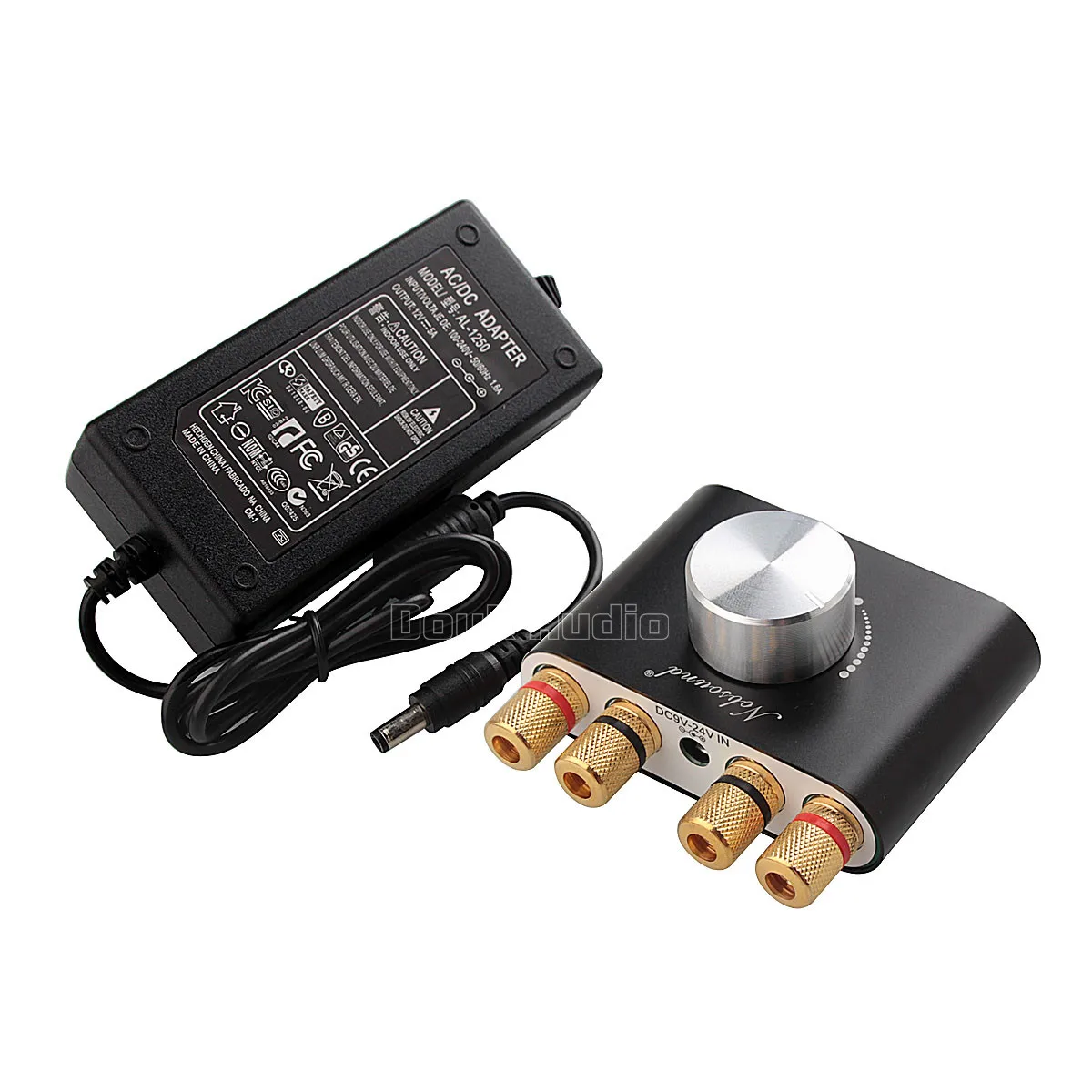 With power supply Douk аудио мини Bluetooth 5,0 цифровой усилитель NS-01G Hi-Fi стерео домашний аудио TPA3116 усилитель мощности 100 Вт - Цвет: With power supply