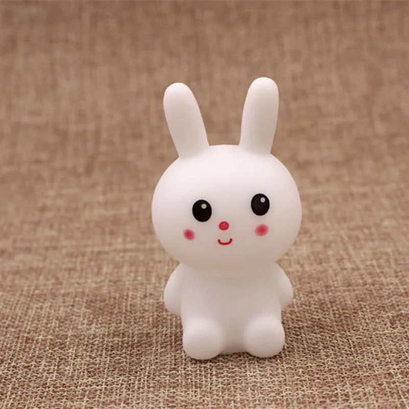 Juguete de descompresi&oacute;n con dibujos animados para ni&ntilde;os, conejo blanco suave, decoraci&oacute;n de escritorio, regalos blandos para dedos-5