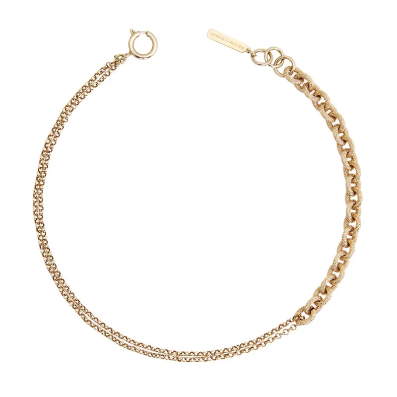 

New copper plated gold asymmetric cross short necklace for women's CHOKER clavicle chain in spring