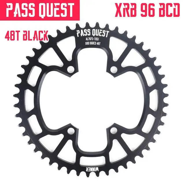 Пасс QUEST 96BCD MTB узкая широкая цепь/цепь кольцо 34 T/36 T/38 T/40 T/42 T/44 T/46 T/48 T велосипед deore xt передняя Звездочка шатун - Цвет: 48T BLACK