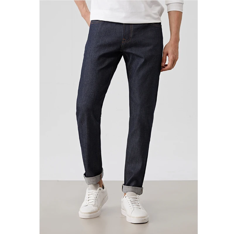 Мужские деловые джинсы Классические весенние осенние мужские обтягивающие