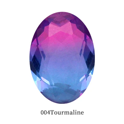 004 Tourmaline Розовый овальный Турмалин цветной горный хрусталь кристалл K9 стекло для изготовления ювелирных изделий точечный кристалл для рукоделия клей на одежде одежды - Цвет: 004 Tourmaline
