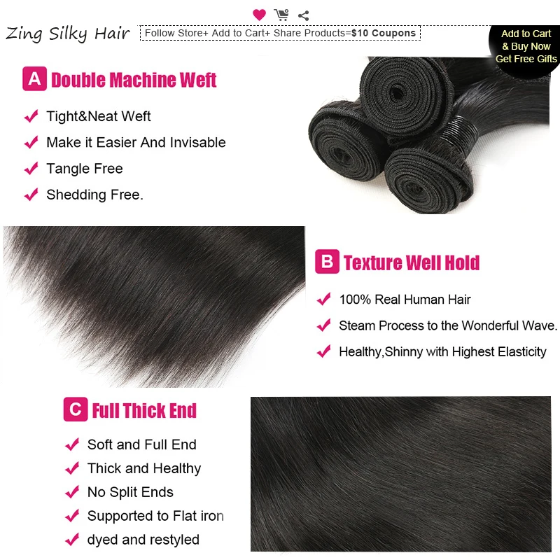 Прямые индийские искусственные волосы Remy с застежкой 3 пряди кружевные для