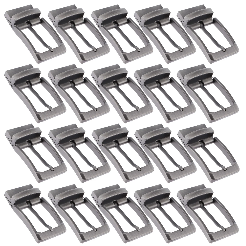 

20pcs Reversible Single Prong Rectangle Belt Buckle Metal Buckle Replacement