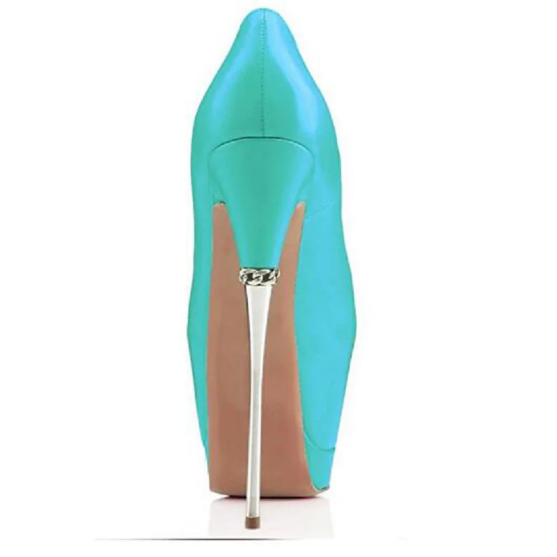 Оригинальные женские туфли лодочки модные с открытым носком на металлической