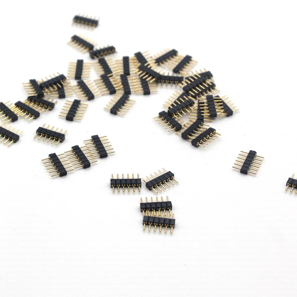 10 шт. 4Pin 5Pin 6PIN иглы RGB RGBW + CCT коннектор адаптер мужской двойной вставкой для 5050 3528