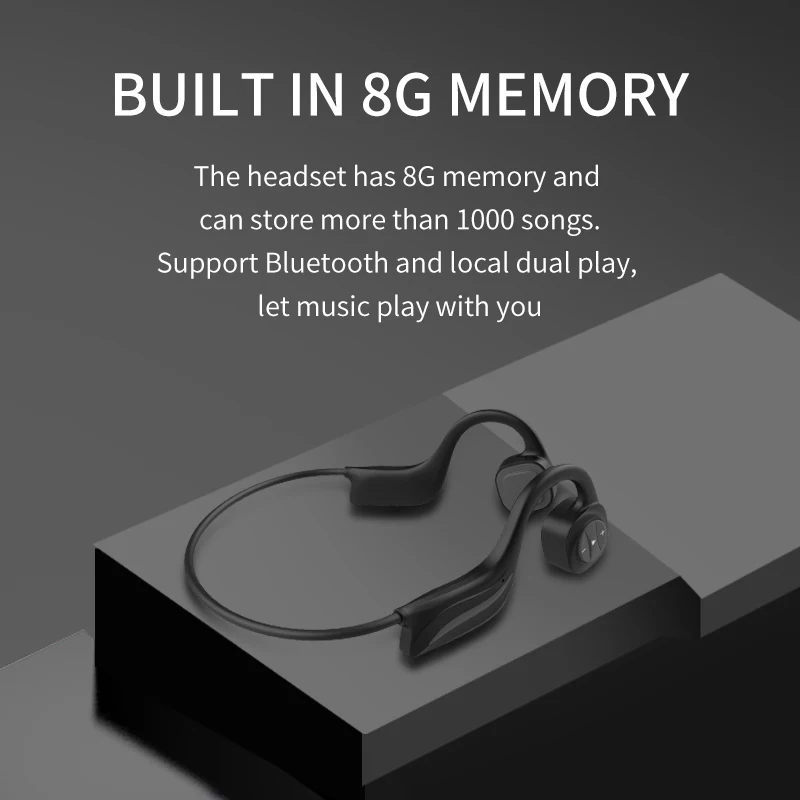 Беспроводной Bluetooth наушник для плавания IPX8 водонепроницаемый класс костной