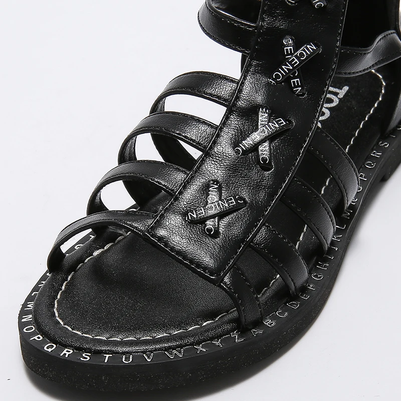 Новинка Летние детские сандалии гладиаторы до щиколотки Детские принцессы из