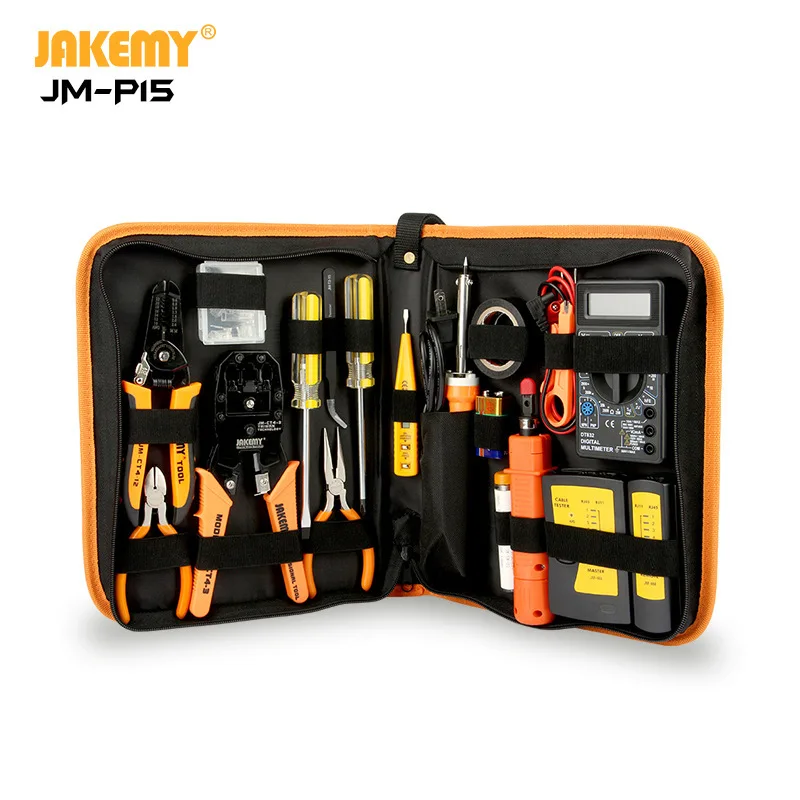 

JAKEMY JM-P15 Wholesale Electricians Network Screwdriver DIY Repair Tool Set Electrical Tool Kit Soldering Iron Kit