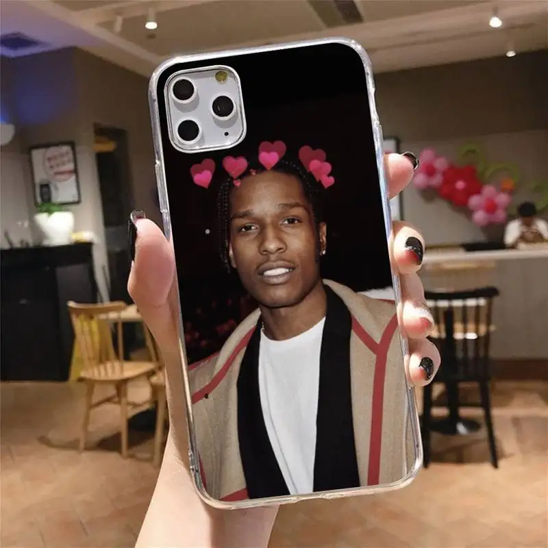 

ASAP fashion rapper singer cool Phone Case Transparent for iPhone 6 7 8 11 12 s mini pro X XS XR MAX Plus