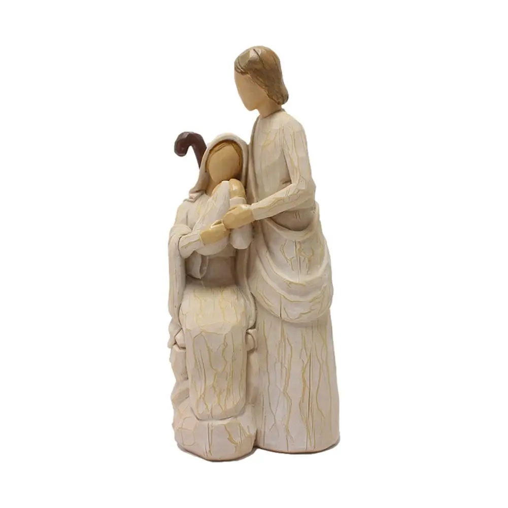 

Jesus Religion Family Of 3 Statue Room Decor Warm Family Resin Creative Villain Sculpture For Home Office Decor Accessories
