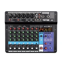 teyun 8 channel professional portable mixer sound mixing console computer input 48v power model number certification origin type