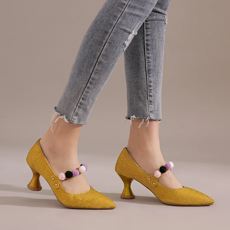 Lucyever/женские туфли-лодочки серебристого цвета с блестками размера плюс 30-48 Сезон