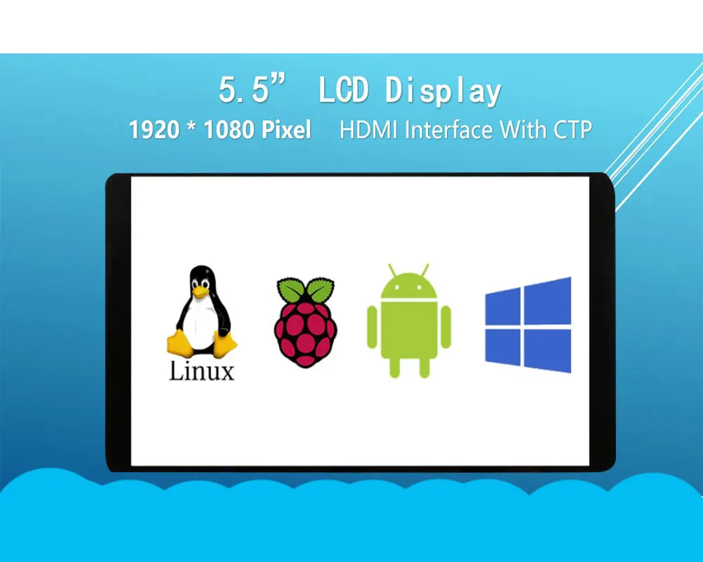 5.5 inch Raspberry Pi 3 model B+ LCD Display Capacitive Touch Screen  1920x1080 High Resolution Monitor for Raspberry Pi4 enlarge