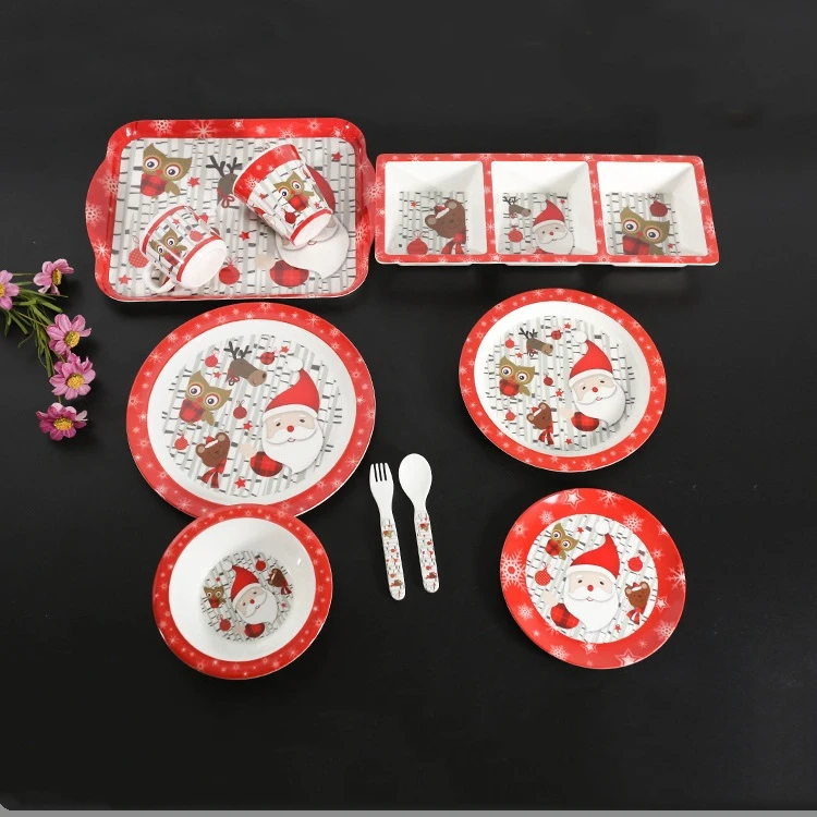 10 шт. набор рождественской посуды тарелка чашка ложка вилка посуда для детей | Дом