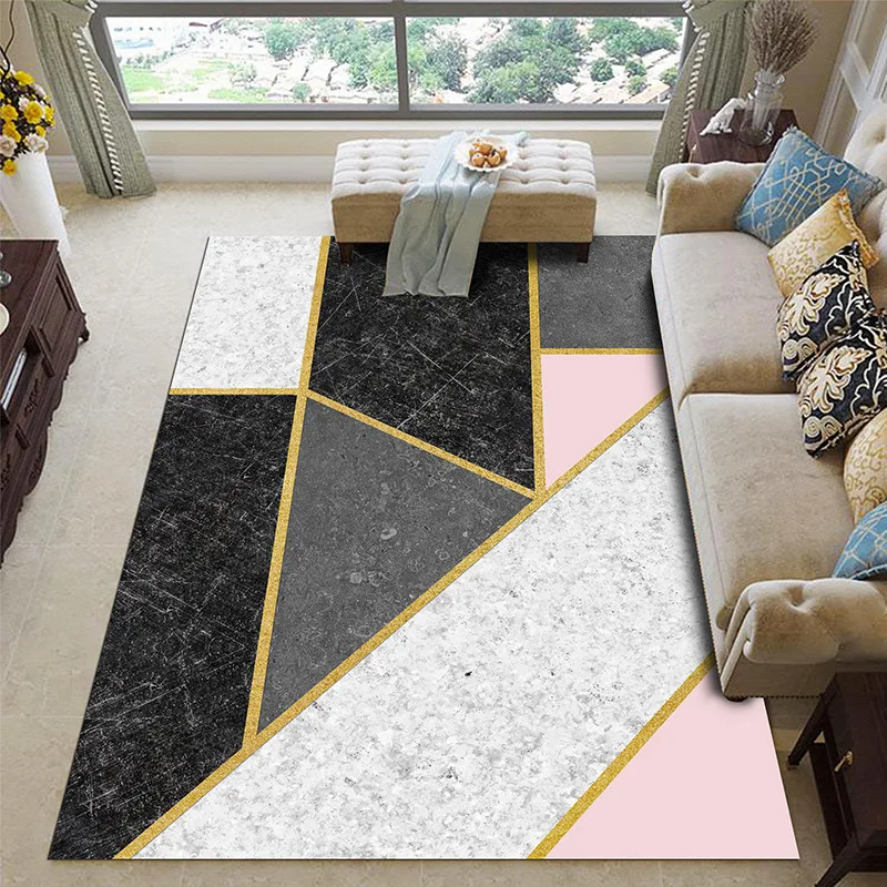 

Nordic Marble Pattern Printing 3D Carpet Washable Modern Minimalist Coffee Table Blanket Full Bedroom Pad Bedside Mat