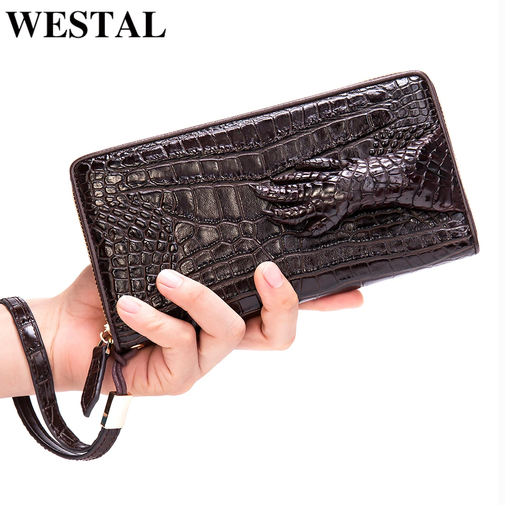 Портмоне WESTAL мужское из натуральной кожи роскошный брендовый винтажный клатч с