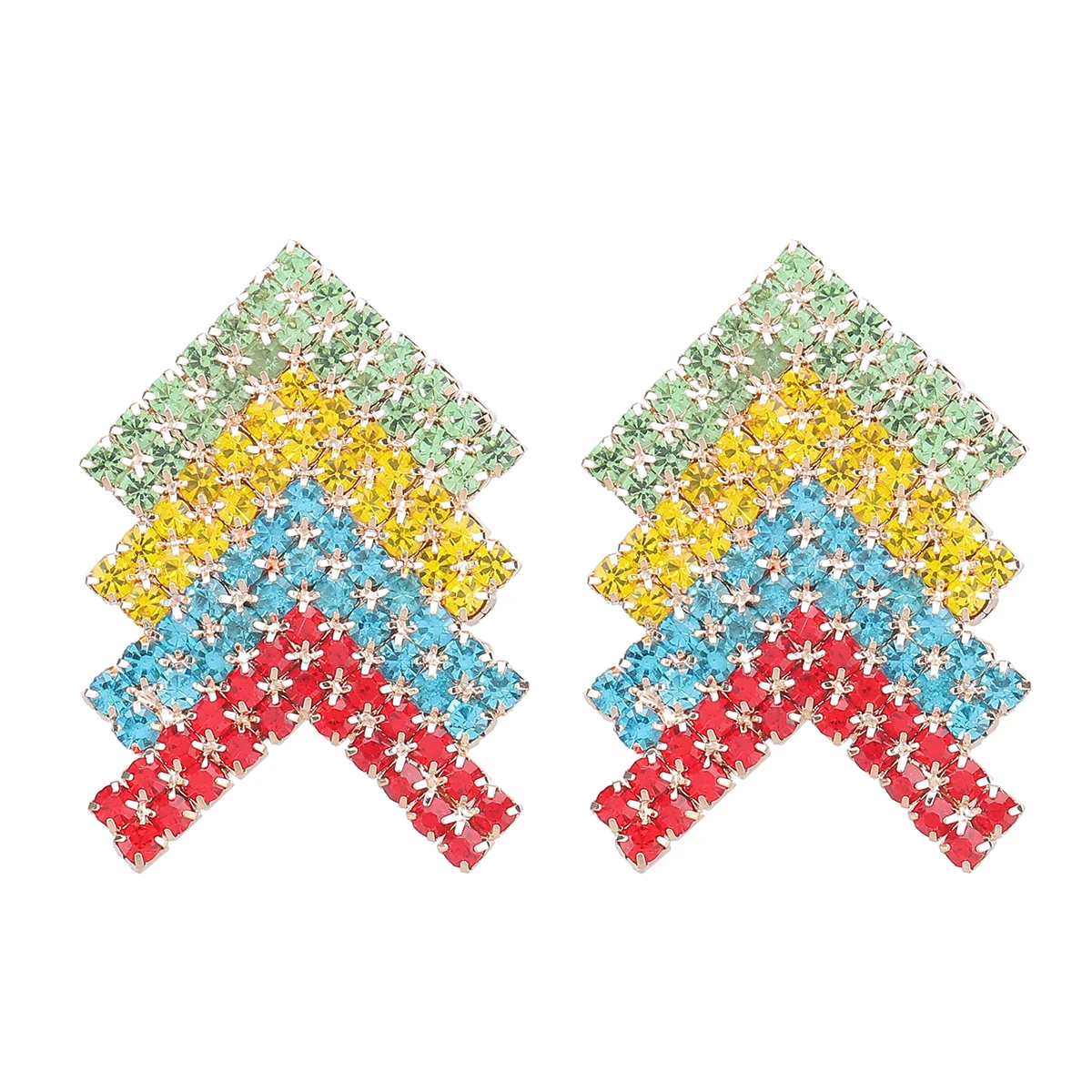 

Fashion Trend Ladies Multicolor Arrow Shaped Rhinestone Earrings Dinner Party Wedding Temperament Earrings