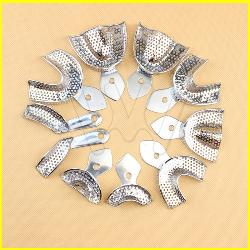 

Dental Impression Tray set Solid Denture Instruments Stainless Steel New