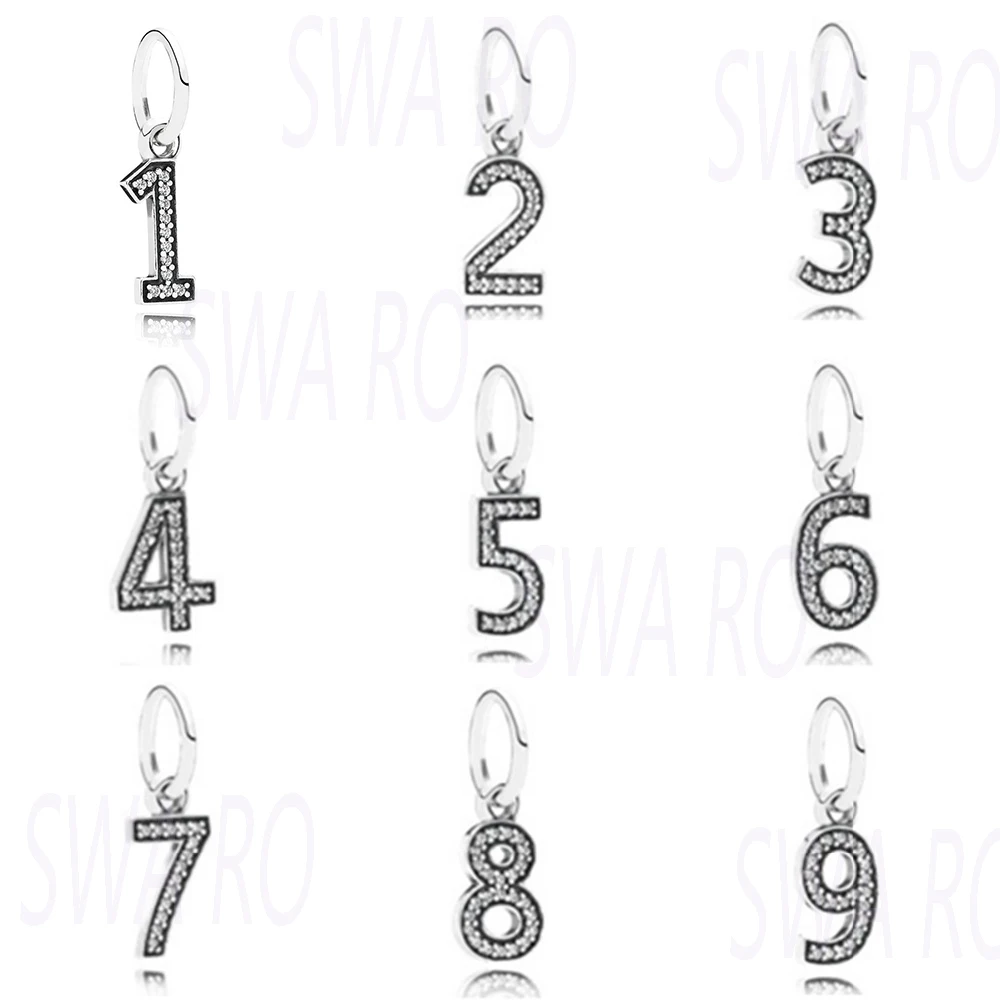 

CHAMSS New Personality S925 Sterling Silver Digital Pendant DIY Bracelet Necklace Ladies Anniversary Recommended Jewelry Gift