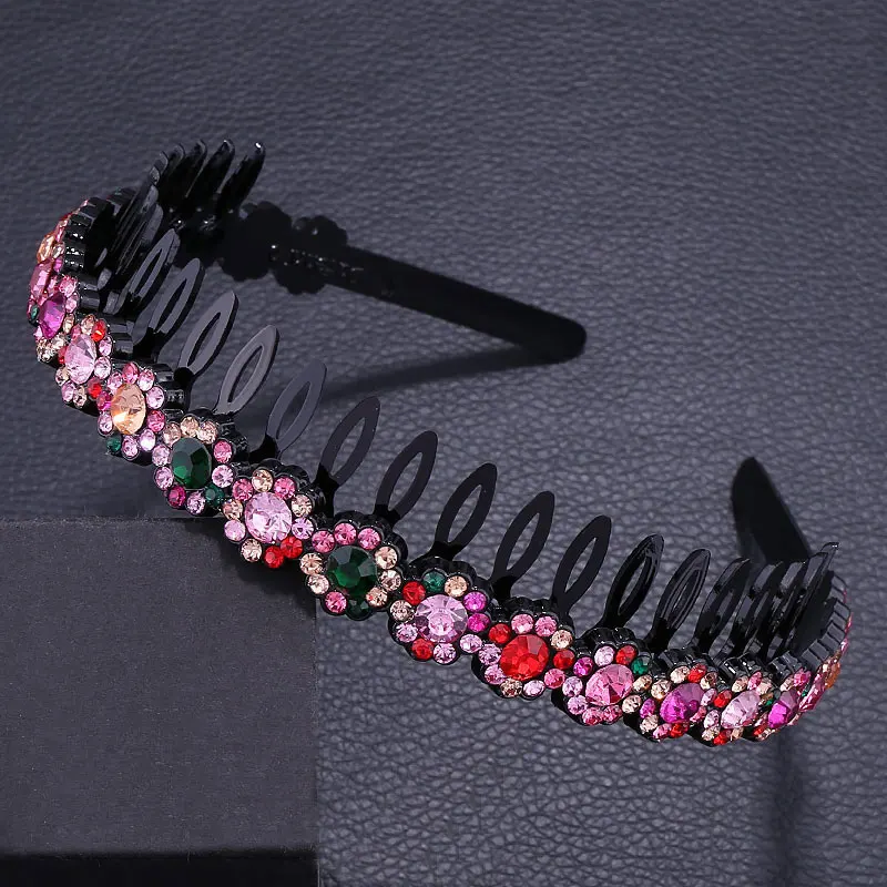 

ncmama Rhinestone Headband Toothed Hairpin Face Wash Headband Thin Hair Hoop Simple Female Adult Hairpin Summer Hair Accessories