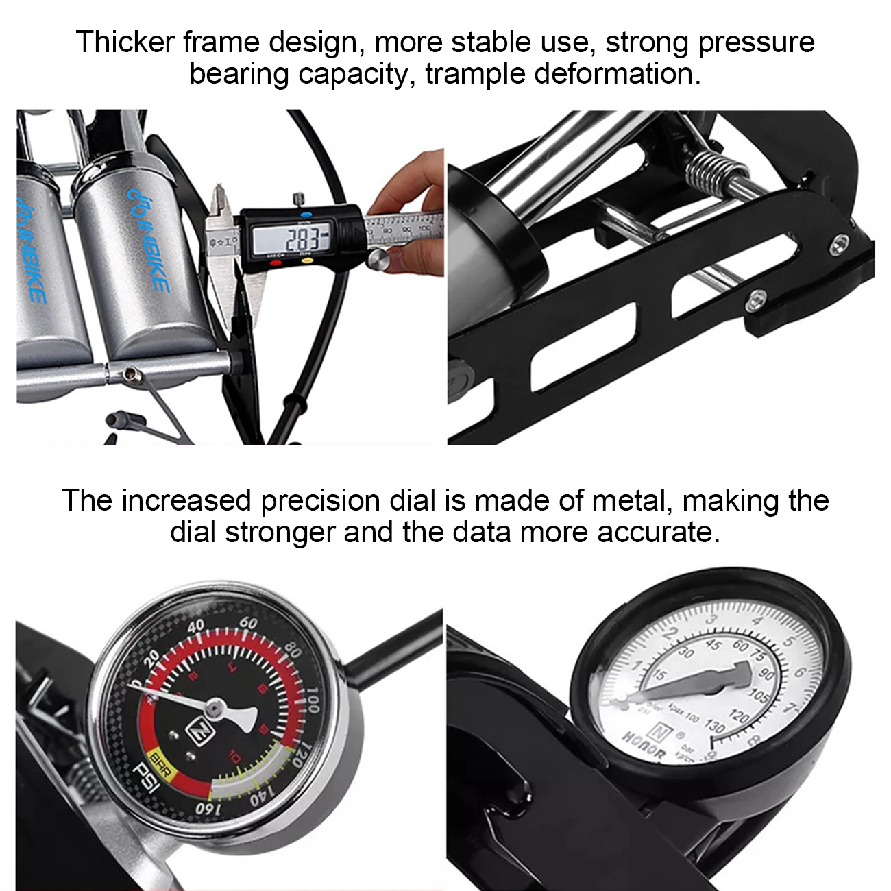 

INBIKE FP510 Portable Bicycle Pump Mini Foot Double Pump Cycling Pump Tire Inflator Schrader Presta Valve Mountain Bike Pump