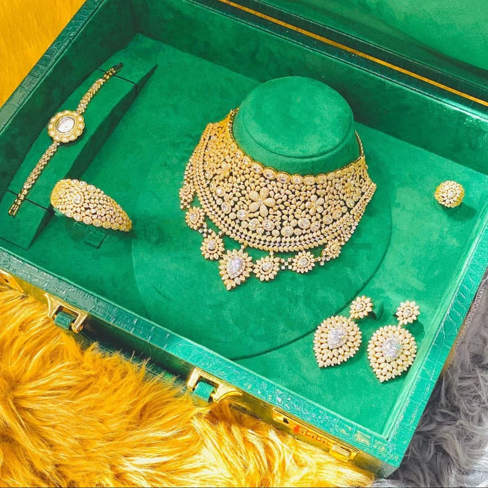 Женские серьги GODKI большие роскошные из кубического циркония с цветами 110 мм|sets