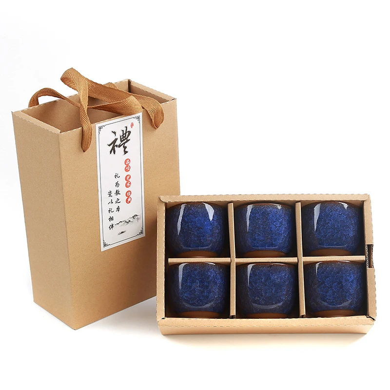 A Style Tea Cup 80ml Ceramic Purple Clay Teacup Container Pu'er Tea Bowl Master Cup Water Cups Teaware Drinkware Crafts Decor Gift Box - Цвет: A Style