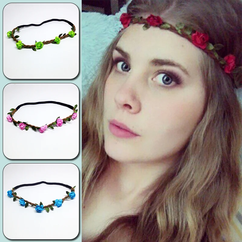 

Женский обруч для волос с цветами, 12 цветов