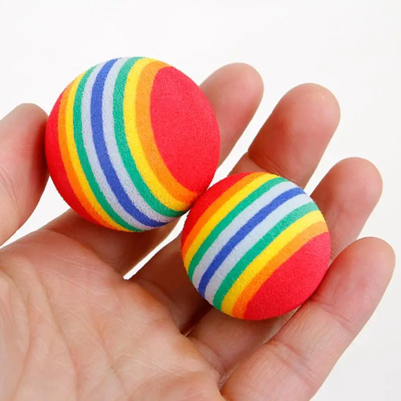

Rainbow Ball Pet Toys EVA Soft Interactive Cat Dog Puppy Kitten Play Funny Colorful Gifts Chew Balls Pets Products Sports Toys