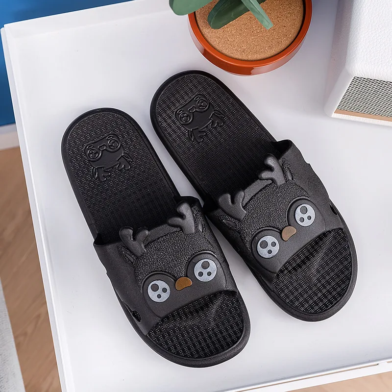 

Summer New Cartoon Owl Men's Slippers Non-slip Design Cute Couple Men Shoes Wear-resistant Fashion Slipper Women Indoor Outdoor