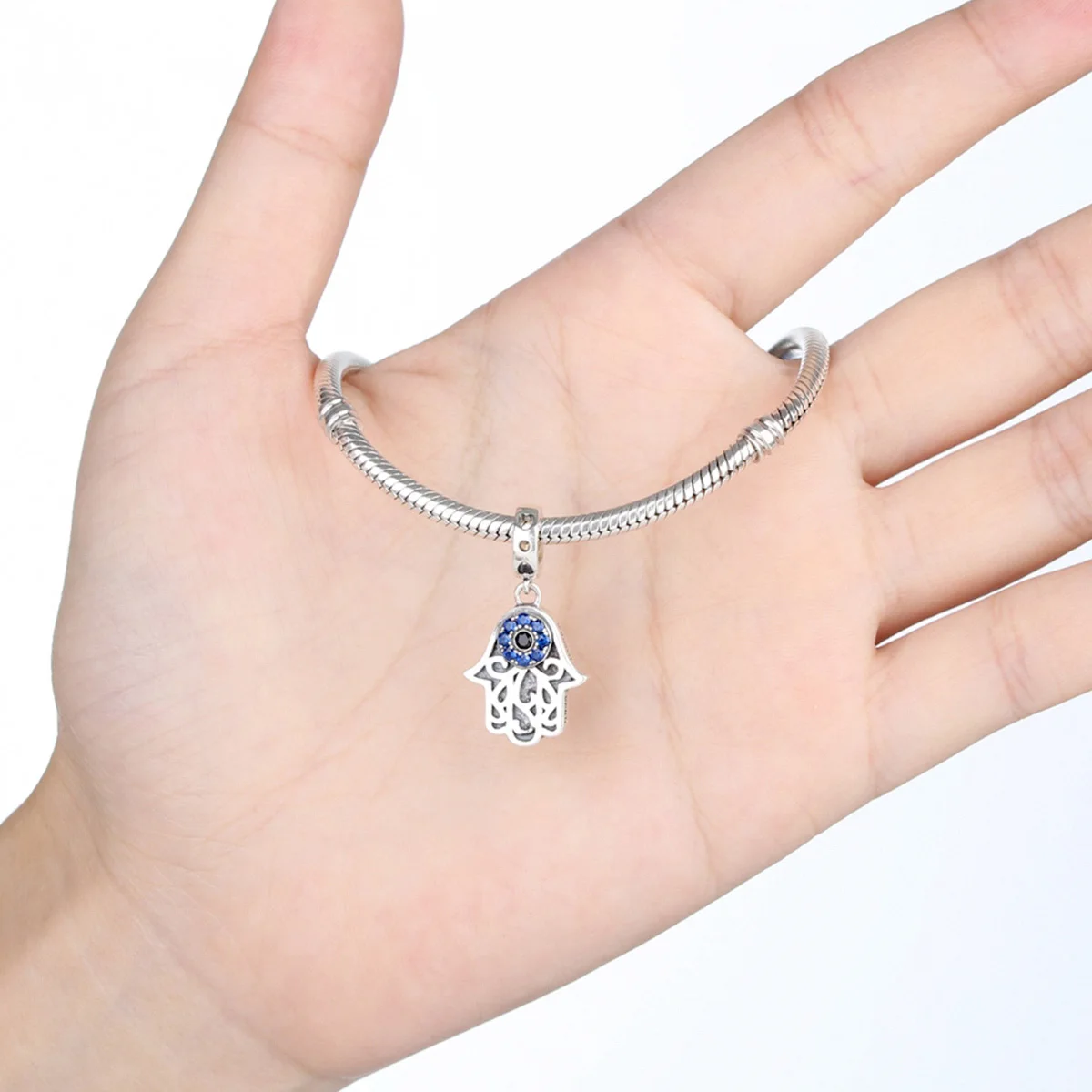 

Eye Design Series 100% 925 Sterling Silver Blue Wicked Eye Pendant Fit Bracelets & Bangles Fashion Jewelry
