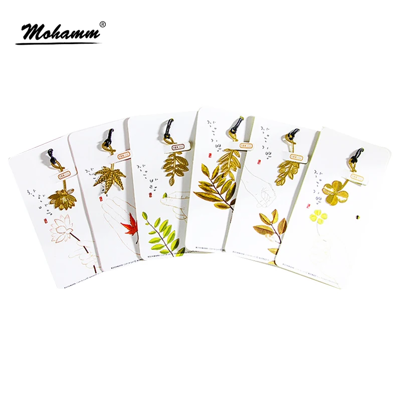 Kawaii Cute Gold Olive Leaf Clover Lotus Metal Book Markers Bookmark For Books Paper Clips Office School Supplies Stationery |