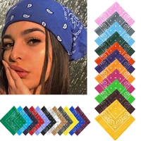 2021 new fashion bohemian print bandana hair bands for girls women kids unisex square scarf turban headband hair accessories