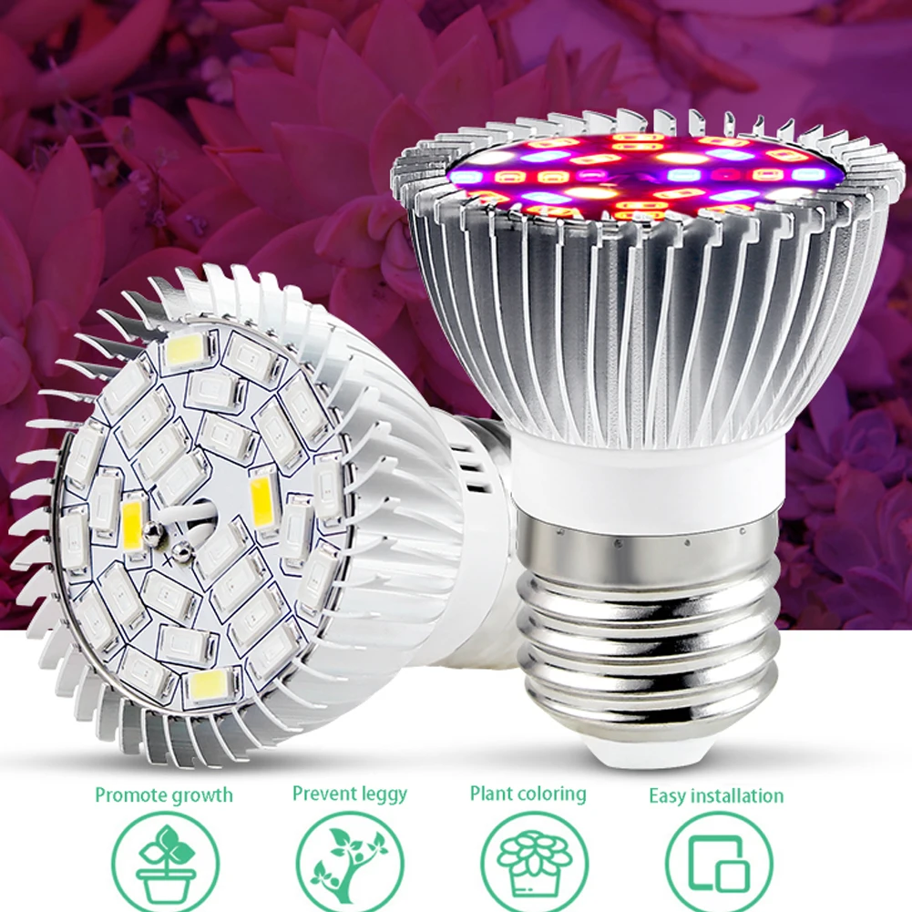 

LED Grow Light Bulb Hydroponics Hydroponics Spectrum Light Bulb Greenhouse Growth Lamp Indoor Plants Vegetable Seedings E27 28W