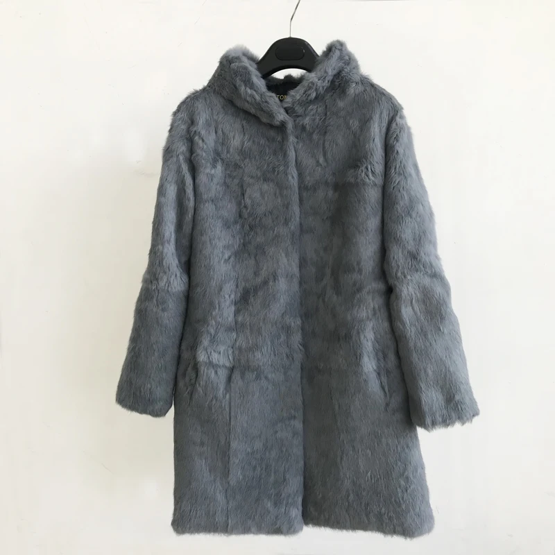 Женское зимнее длинное пальто с капюшоном теплое большого размера из