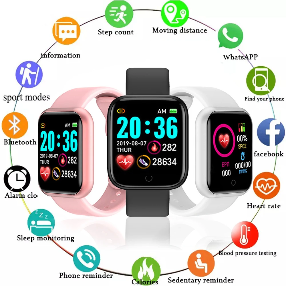 

Sport Watches For Apple Android Digital Wristwatch Health Monitoring Men Women Watch Hours Step Count Children Clock Reminder