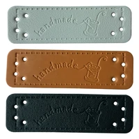 handcraft hand made leather labels with sewing logo for clothing hand made gift leather label for handmade labels