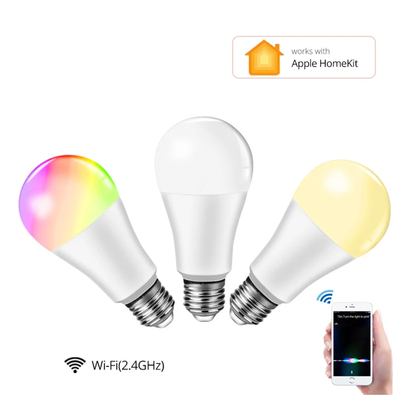 

E27 WiFi Voice Control Smart Light RGB Energy Saving Dimming LED Colorful Bulbs 9W Indoor Neon Sign Light Bulb For Home Lighting