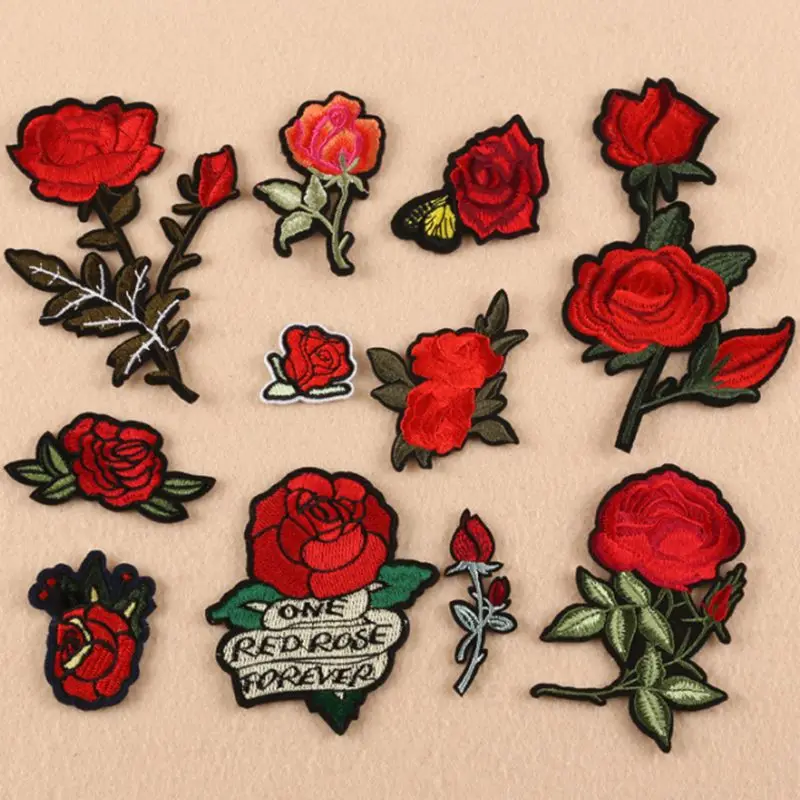 Новое поступление нашивки в виде цветков розы с аппликацией и вышивкой одежда