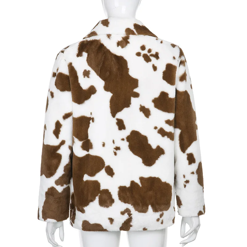 

2020 Winter fur coat women vintage jacket office lady notched jacket casual leopard coat korean faux fur jacket warm outerwear