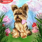 HUACAN DIY алмазная живопись Алмазная вышивка Собаки Полный Набор Цветочная мозаика с квадратные Стразы картина украшение дома