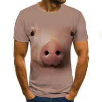 2021 summer new products piggy pig pattern printed shirt t shirt hip hop clothing short sleeve t shirt street clothing