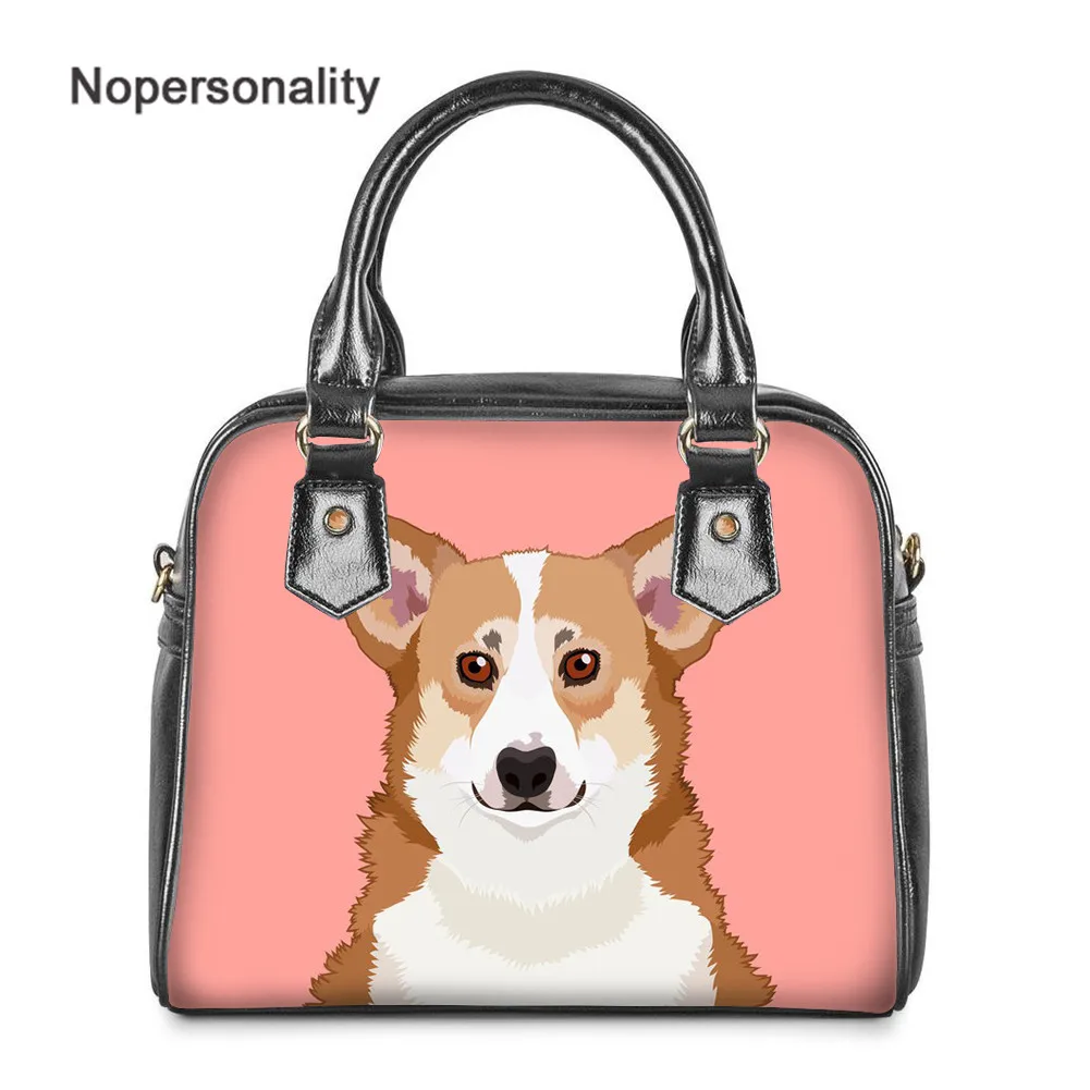 

Сумка-тоут Nopersonality женская с принтом корги, изысканный Повседневный саквояж кросс-боди, минималистичный чемоданчик на плечо