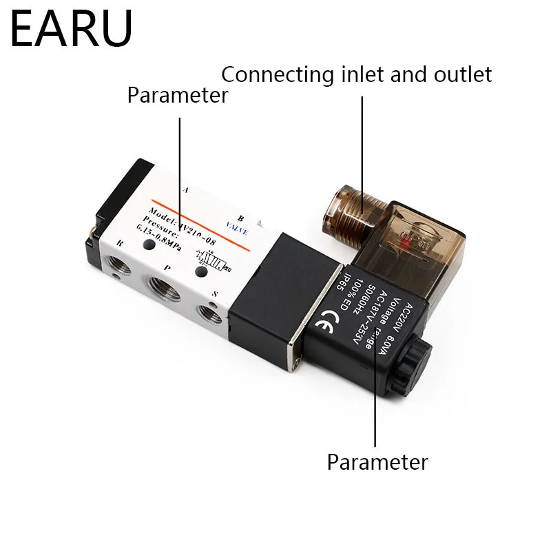 1 шт. 4V210 08 G1/4 " 2 позиции 5 портов Пневматический электромагнитный клапан