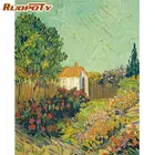RUOPOTY дом в Горный пейзаж краски по номерам для взрослых 40х50 см обрамленная ручной работы акриловые пигмент Цвет на изделия из холста