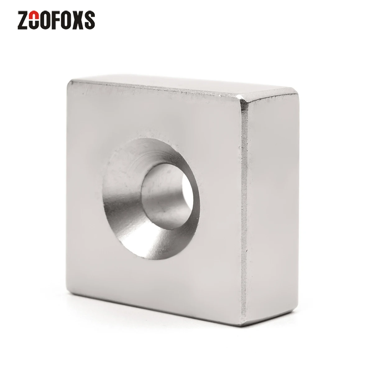 ZOOFOXS 1 шт. 40x40x20 мм 8 мм кольцевой блок потайной сильный неодимовый магнит редкоземельные мощные перманентные магниты